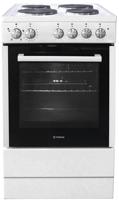 Teknix TKES54W Solid Plate 50cm Single Cavity Freestanding Electric Cooker White