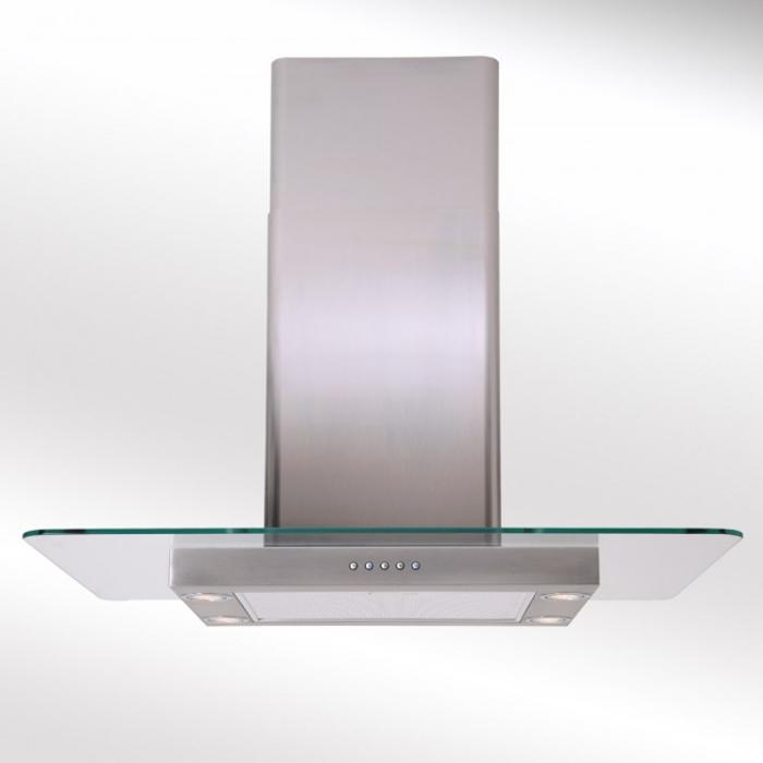 Luxair LA-90-ST-GL-ISL-UK 90cm Straight Glass Island ( LA90STGLISL ) Hood Stainless steel