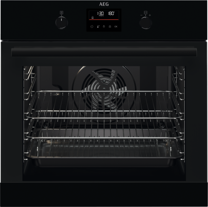 AEG BPK355061B 6000 Steambake Pyrolytic self clean Built-in Single Electric Oven Black