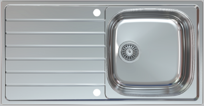 1810 BILANCIOUNO 965i Rev Single Bowl /431 + Carysil HS605 Single Lever Tap ( Sink and Tap ) Stainless Steel / Chrome