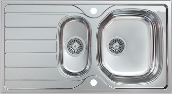 1810 BILANCIODUO 965I REV 1.5 Bowl + Carysil HS605 Single Lever Tap ( Sink and Tap ) Stainless steel