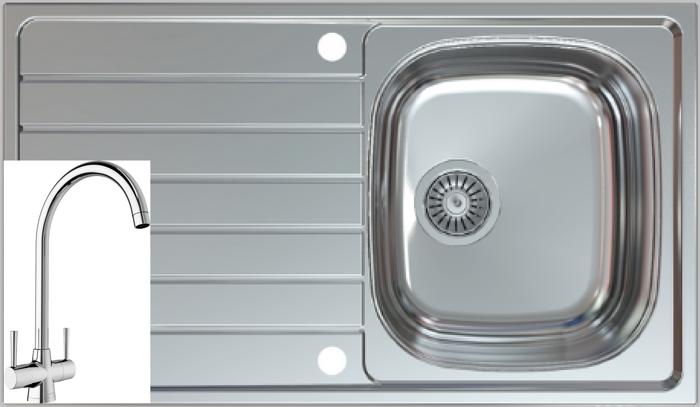 1810 BILANCIOUNO 860i Rev Single Bowl + Blanco Max Tap /430 ( Sink and Tap ) Stainless steel