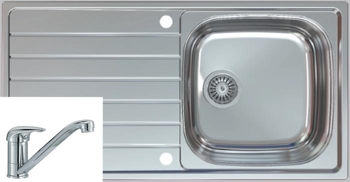 1810 BILANCIOUNO 965i Rev Single Bowl + HS605 Tap /431 ( Sink and Tap ) Stainless steel