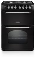 Rangemaster CLA60DFFBL/C 60cm Classic Double Oven 128080 Freestanding Dual Fuel Cooker Black