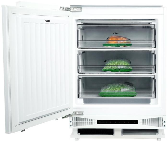 CDA FW284 60cm Built-under Undercounter Integrated Freezer White