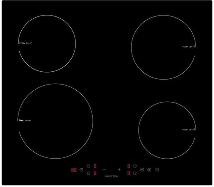 Teknix SCIH61 60cm 4 Zone Induction Hob Black
