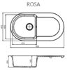 NS GRA0090  Rosa 100  Black Metallic Quartz Inset Sink Black Metallic Quartz