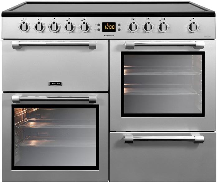 Leisure CK100C210S Cookmaster 100cm Electric Range Cooker with Five Ceramic Zones Electric Range Cooker Silver