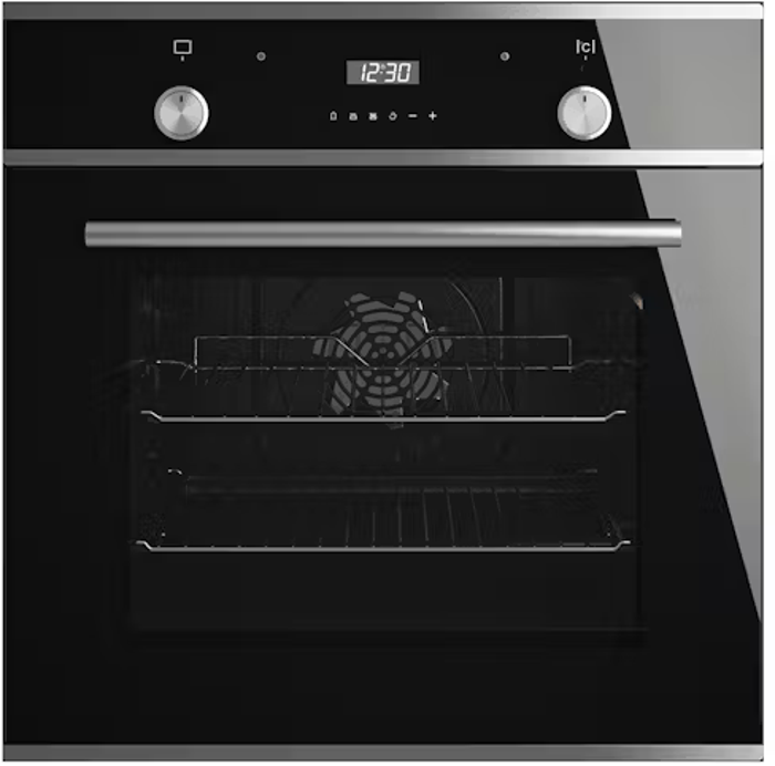 CATA UBOVFP58SS 60cm Aria Soft Close Multifunction Built-in Single Electric Oven Black