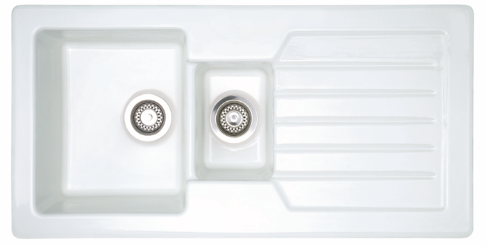Carysil CD150JDM Large 1.5 Ceramic Inset Sink White