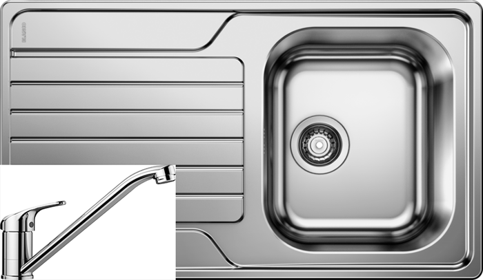Blanco Dinas 45 S + DARAS tap ( Sink and Tap ) Chrome
