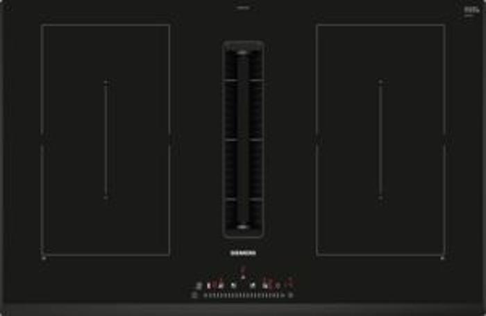 Siemens ED851FQ15E  iQ500, Induction hob with integrated ventilation system, 80 cm, surface mount without frame Induction Hob Black