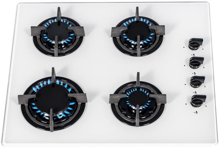 OEM GHG602WH 4 Burner 60cm Gas on Glass With Cast Iron Pan Stands Gas Hob White