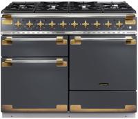 Rangemaster ELS110DFSL/AB Elise 110 Dual Fuel Slate with Antique Brass Dual Fuel Range Cooker 