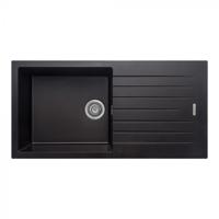 Carysil TD100L Deep Bowl Turin Large Single Bowl Inset Sink Midnight Black