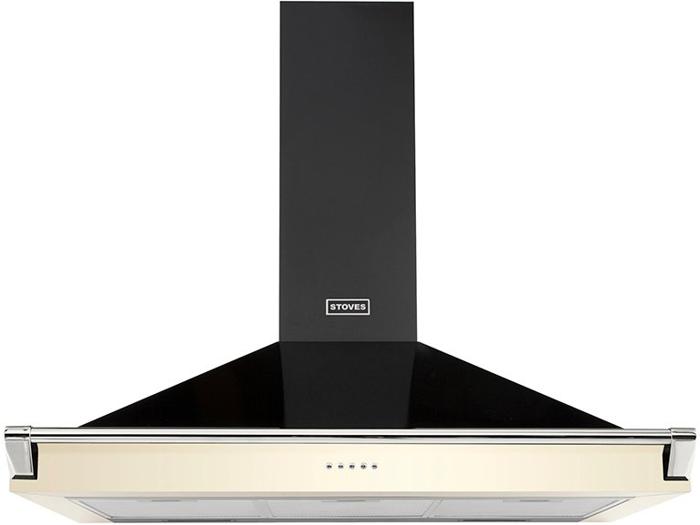 Stoves 444410244 Richmond 90cm Rail *1 Only boxed* Chimney Hood Black / Cream