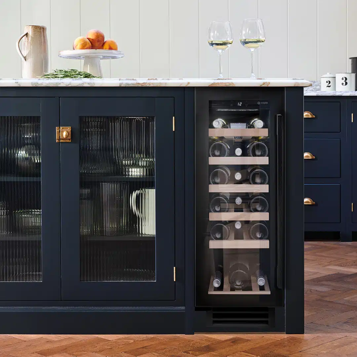 Caple WI3126BG Undercounter Single Zone  19 Bordeaux wine bottles 750ml Wine Cooler Black