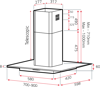 Luxair LA-90-ST-GL-ISL-UK 90cm Flat Glass Island Hood Stainless steel