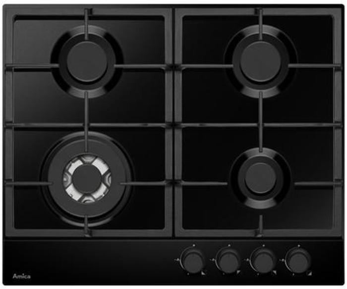 Amica AHG6200BL 60cm 4 x Burner Gas Hob Black