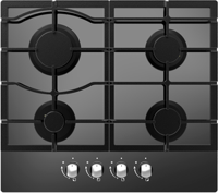 CATA UBGOG601BK 60cn Gas on Glass 4 Burner Gas Hob Black Glass