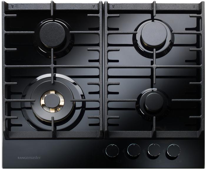 Rangemaster 121900 Eclipse ECL60HPNGFBL/BL 60cm 4 Zone on Glass Gas Hob Black