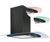 CATA UBLED70BK 70cm Black Curved Glass LED Hood Black