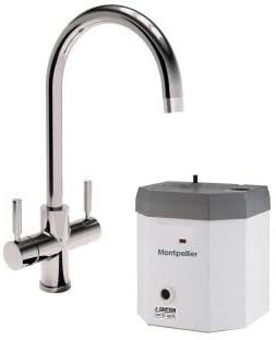 Montpellier OneStream Swan Spout Hot Boiling Water Tap Chrome