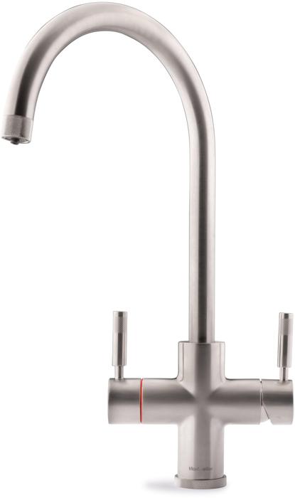 Montpellier 3in1SB Multiplex Swan Spout Hot Boiling Water Tap Brushed Steel