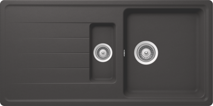 1810 BERGDUO 150i 1.5 Bowl Pure Quartz /1624 Inset Sink Dark Grey