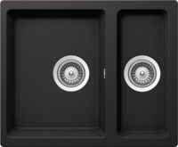 1810 HohleDuo 310/160U 1.5 Bowl Purquartz /1521 Undermount Sink Black