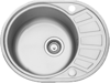 Leisure CPTRD580 Compact Round 1 Bowl (with WAST09 Waste Kit) + Carysil HS605 Single lever tap ( Sink and Tap ) Stainless Steel / Chrome
