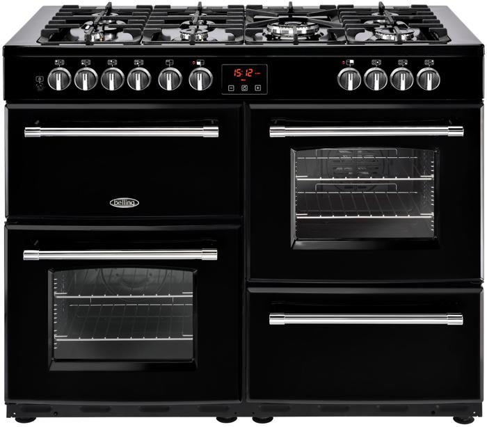 Belling Farmhouse 110DFT b 110cm 444444145 Dual Fuel Range Cooker Black