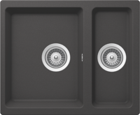 1810 HohleDuo 310/160U 1.5 Bowl Purquartz /1524 Undermount Sink Dark Grey