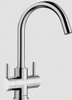 Blanco DINAS 6S 1.5 Bowl Inset + CAMIA Twin Lever Mixer Tap ( Sink and Tap ) Stainless Steel / Chrome