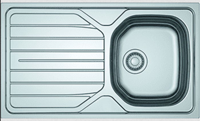 Tagus Reno 61186C Single Bowl + Carysil HS605 Single Lever Tap ( Sink and Tap ) Stainless Steel / Chrome
