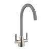 Carysil HS935-GR Twin Lever with Swan Neck Tap Chrome & Graphite Grey