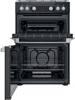 Hotpoint HDM67G0C2CB Double Oven Freestanding Dual Fuel Cooker Black