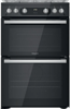 Hotpoint HDM67G0C2CB Double Oven Freestanding Dual Fuel Cooker Black