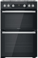 Hotpoint HDM67G0C2CB Double Oven Freestanding Dual Fuel Cooker Black