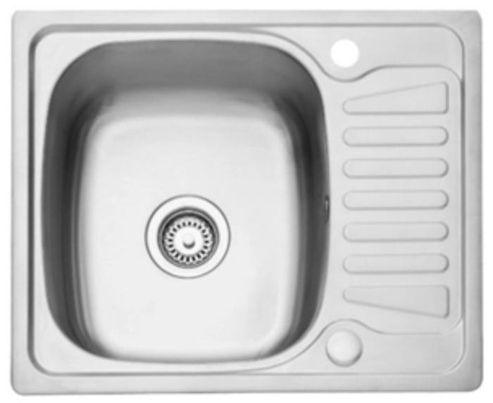 Leisure CPTSQ580 Compact Square Single Bowl Reversible 580 x 450mm Including WKIT09 Waste Kit + Carysil HS605 Single Lever Tap ( Sink and Tap ) Stainless Steel / Chrome