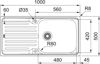 Franke ANTEA AZN 611-100 REV ANZ611100 Inset Sink Stainless steel