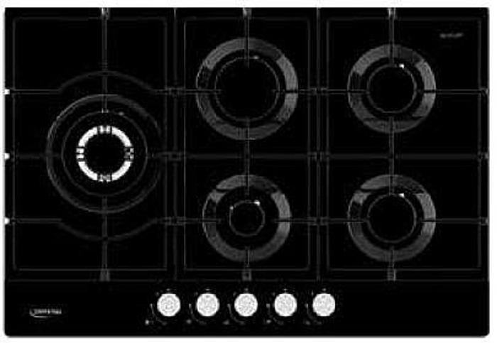 Statesman GH75GB 75cm 5-Zone Gas On Glass Gas Hob Black