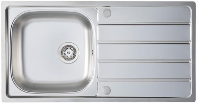 Carysil KD100L `Pack` Kona Single Bowl sink + HS605 Tap ( Sink and Tap ) Stainless steel