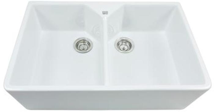 1810 Argilla Fireclay 800 /853  - 2 Bowl Undermount Sink White