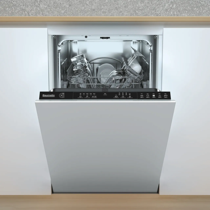 Baumatic BDIH2L952-80 SLIMLINE 45cm 9 Fully Integrated 9 Place Settings Integrated Dishwasher White