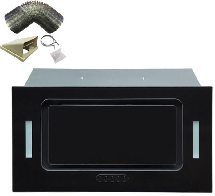 OEM UCG52BL 52cm Black Glass Built In Cupboard Hood Black