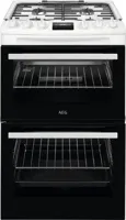 AEG CGX1130ACW 55cm Lidded Double Oven Freestanding Gas Cooker White
