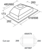 CDA CCA52BL 50cm Canopy Hood Black