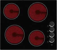 CATA UBCH60KCR 60cm with Side Dials Ceramic Hob Black Glass