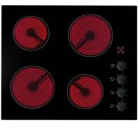 CATA UBCH60KCR 60cm with Side Dials Ceramic Hob Black Glass